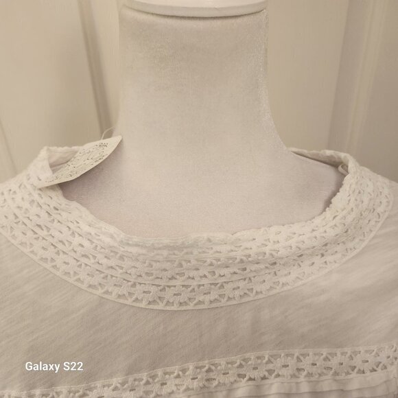 Free People White Embroidered Long Sleeve Shirt. NWT. Size Small. - Picture 3 of 12